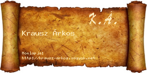 Krausz Árkos névjegykártya